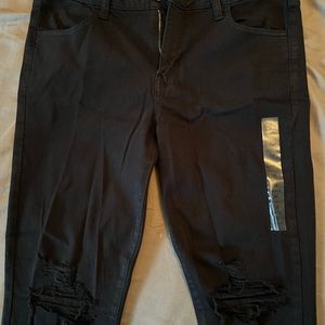 American Eagle Distressed Black Skinny Jeans - Size 14